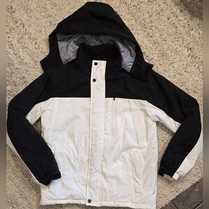 Kids Black and White Snow Jacket, 14-16